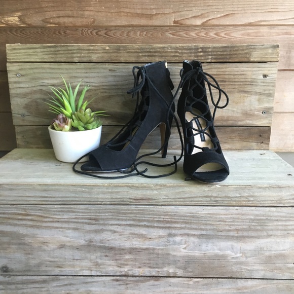 •French Connection• lace up, zip-up stilettos - Picture 4 of 8